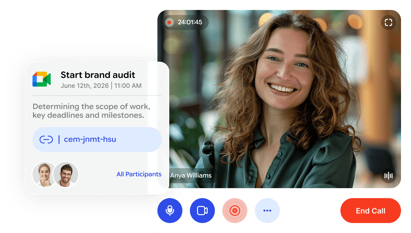 Video call scheduling a brand audit